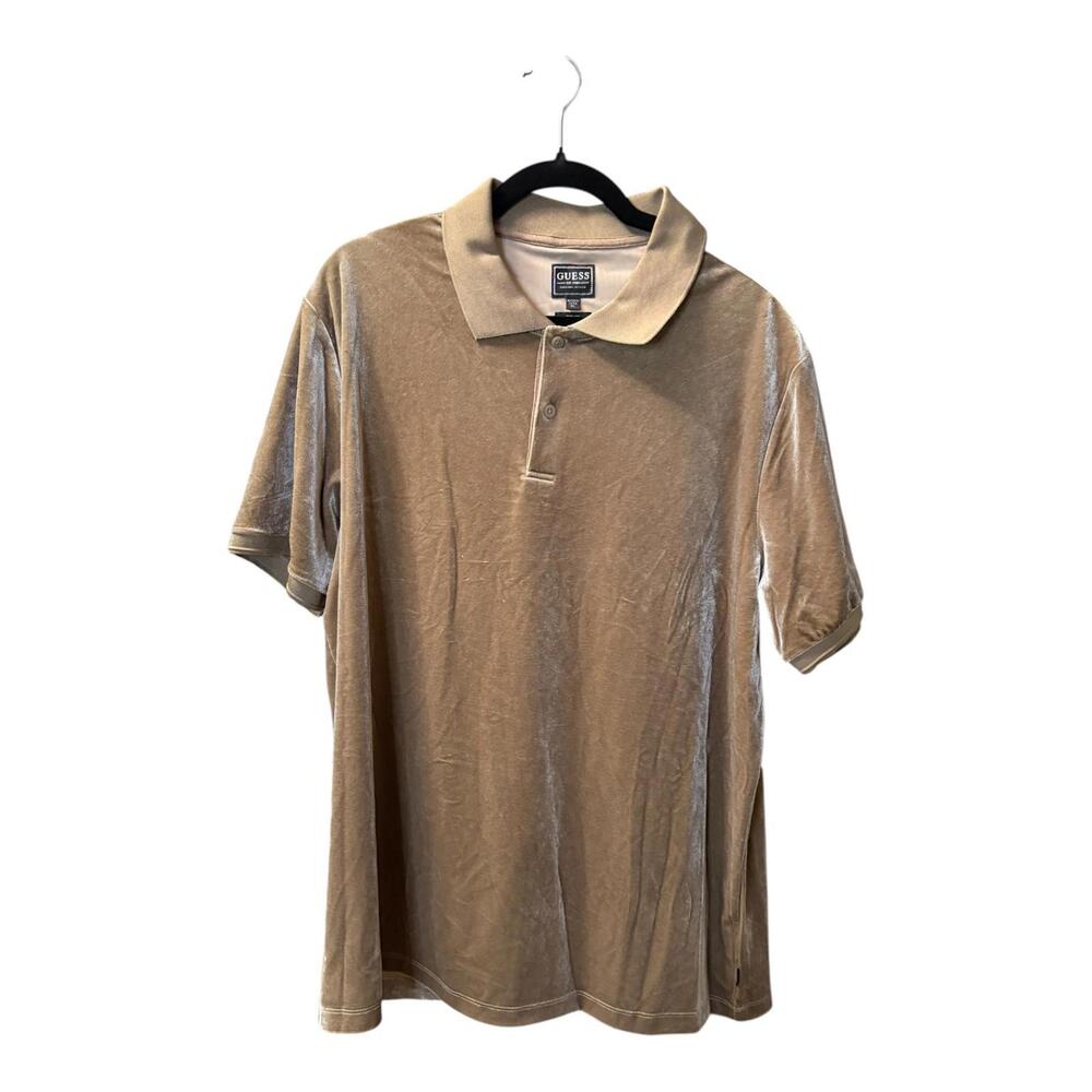 Guess Champagne Velvet Polo Shirt XL